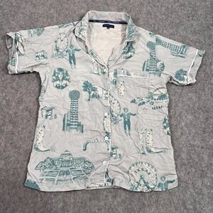 Katie Kime Blue Texas Toile Short Sleeve Pajama Top‎ Women's Size Medium